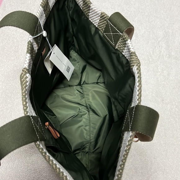 TORY Burch Gracie Striped Canvas Tote in Green Stripe - Picture 9 of 10